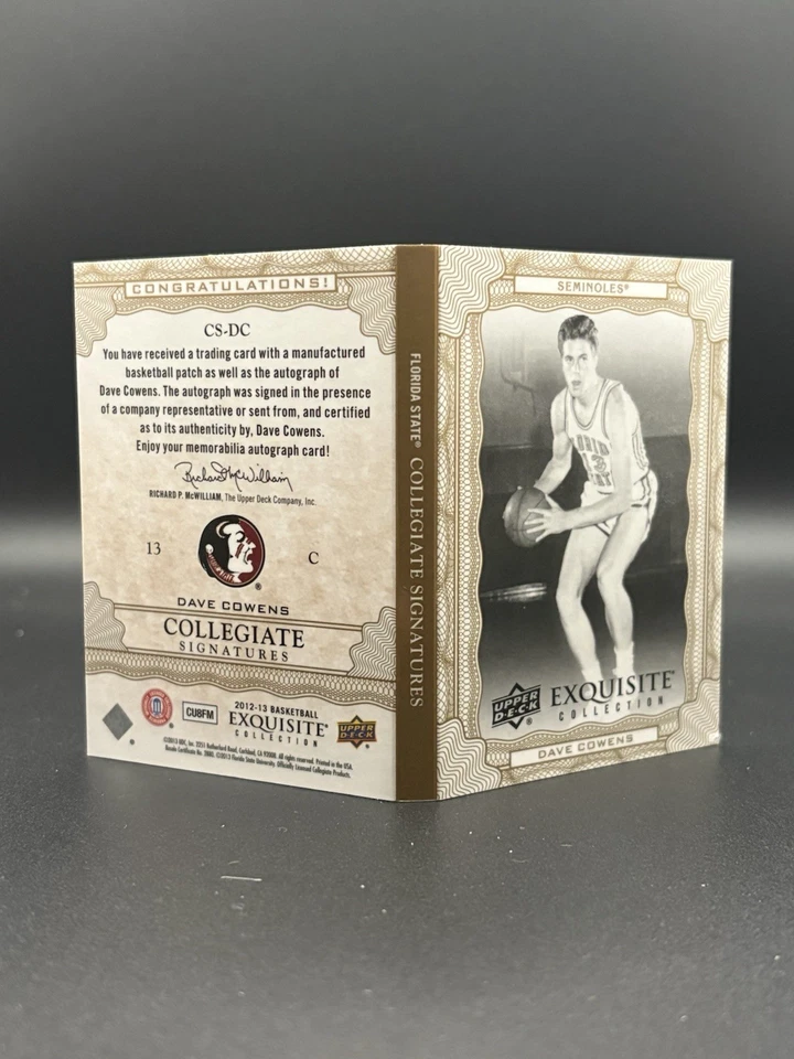 2012-13 Upper Deck Requintado Colegiado Dave Cowens Folheto Patch Auto #44/99 - Imagem 2 de 2