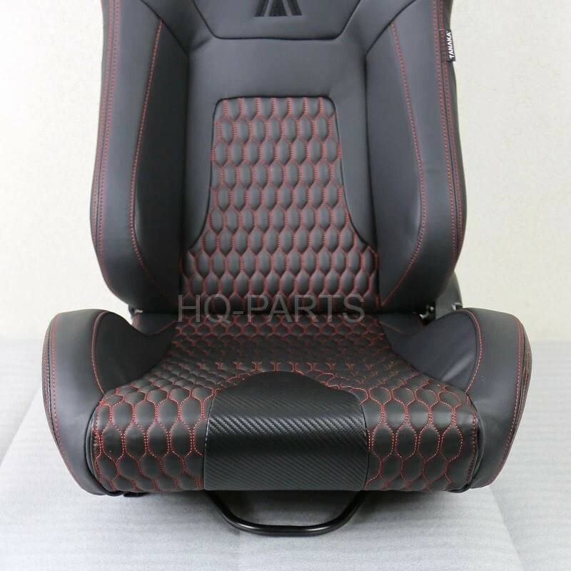 2 ASIENTO DE CARRERAS TANAKA PREMIUM NEGRO CARBONO PVC CUERO PUNTADA ROJA SE ADAPTA A MITSUBISHI Foto 2 de 4