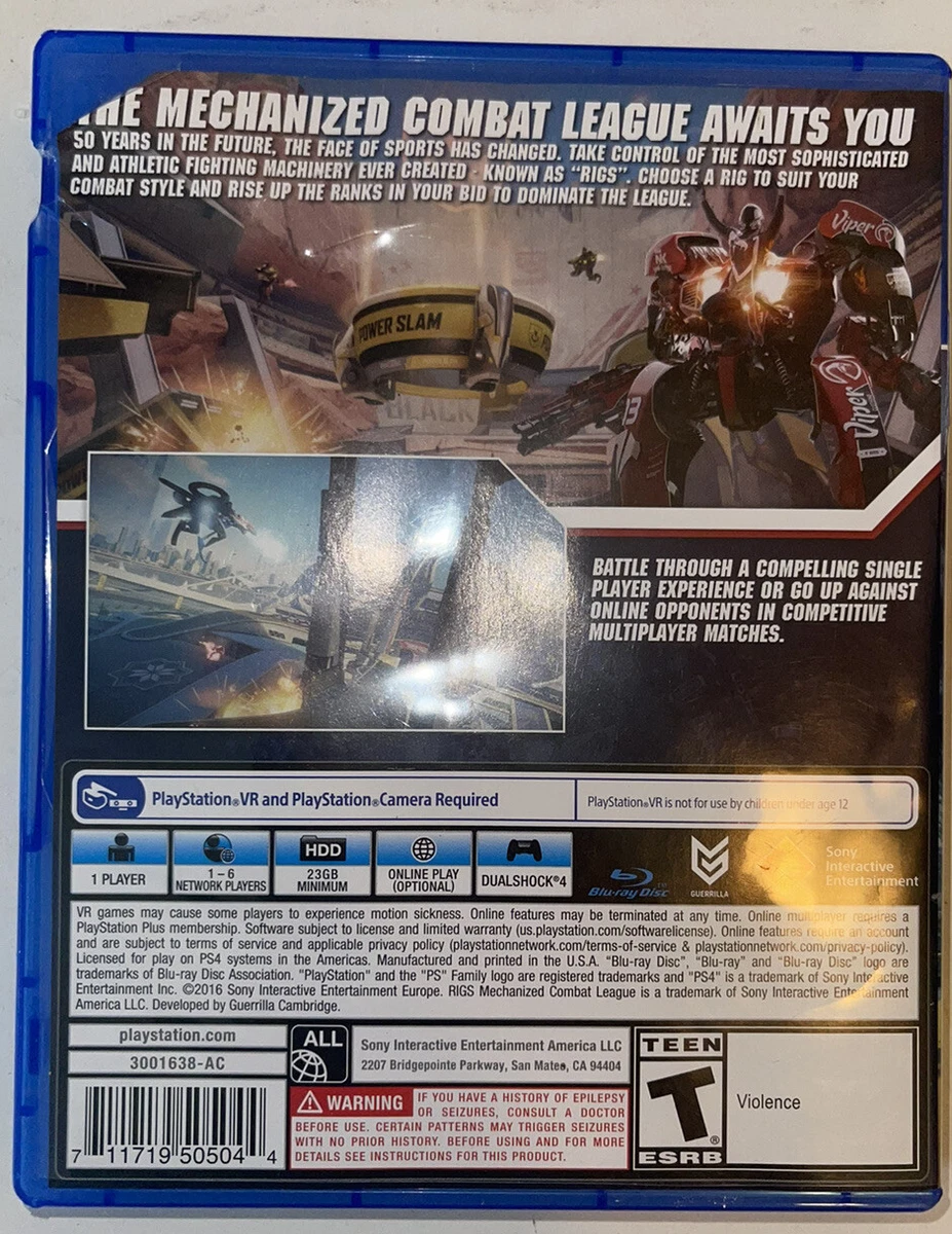 Rigs Mechanized Combat League PlayStation 4 PS4 PSVR Tested eBay