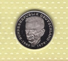 2 DM BRD 1988 D, Kurt Schumacher,&nbsp;Kursm&uuml;nze, Stempelglanz bankfrisch