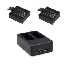 2PCS SJCAM 3.7V 900mAh Li-ion Battery + Dual Charger for SJCAM SJ4000 SJ5000