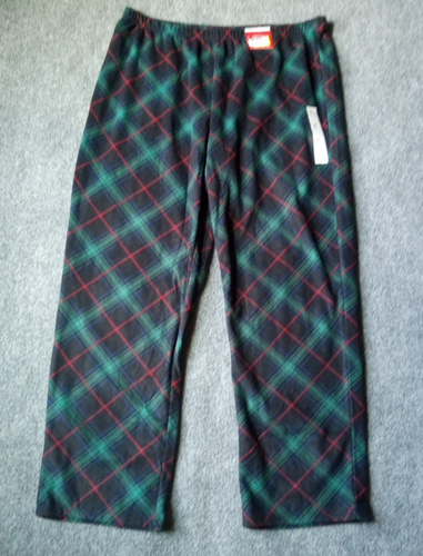 Damen Fleece Pyjama Schlafhose grün blau kariert Schlafanzug Wondershop XL