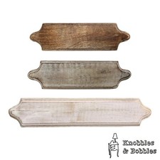 Wooden plinth for mounting coat hooks. Mango wood white. Shaped wooden board