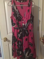 Bisou Bisou ladies 16 black and pink floral dress