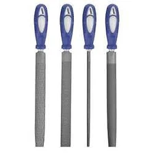 Hand File Set, Bastard/Smooth, 6 in L, 4 Pc