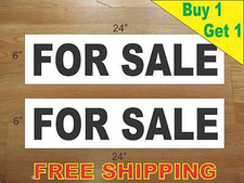 FOR SALE BLACK 6"x24" REAL ESTATE RIDER SIGNS Buy 1 Get 1 FREE 2 Sided