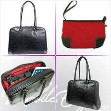 obile Edge Women's Milano 17" Laptop Handbag Faux Croc, Black MEMC1L