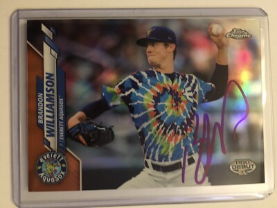 2020 Topps Pro Debut Brandon Williamson Chrome Orange Refractor 15/25 Mariners