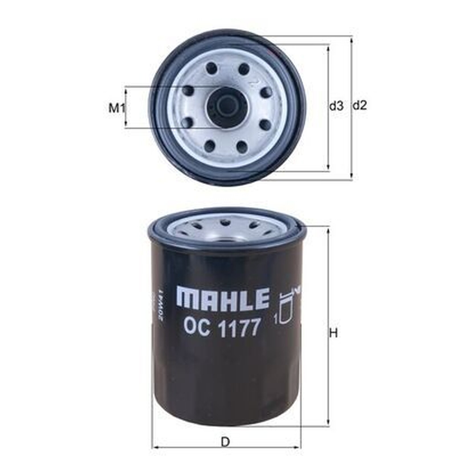 MAHLE Oil Filter OC1177 / OC 1177 - fits SUBARU - OE Matching Fit & Quality