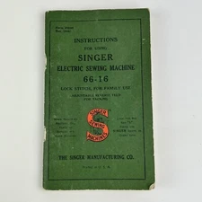 Vtg Singer Electric Sewing Machine 66-16 Instruction User Manual Book 1948
