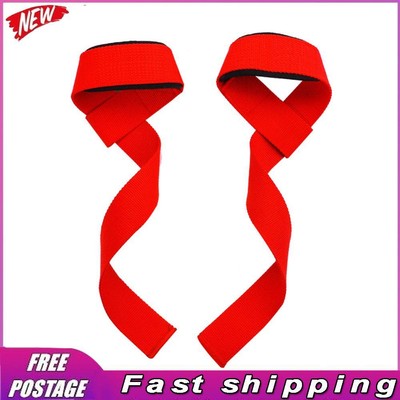 1 Pair Lifting Wrist Straps Wrist Support for Weightlifting Gym Deadlift (Red)
