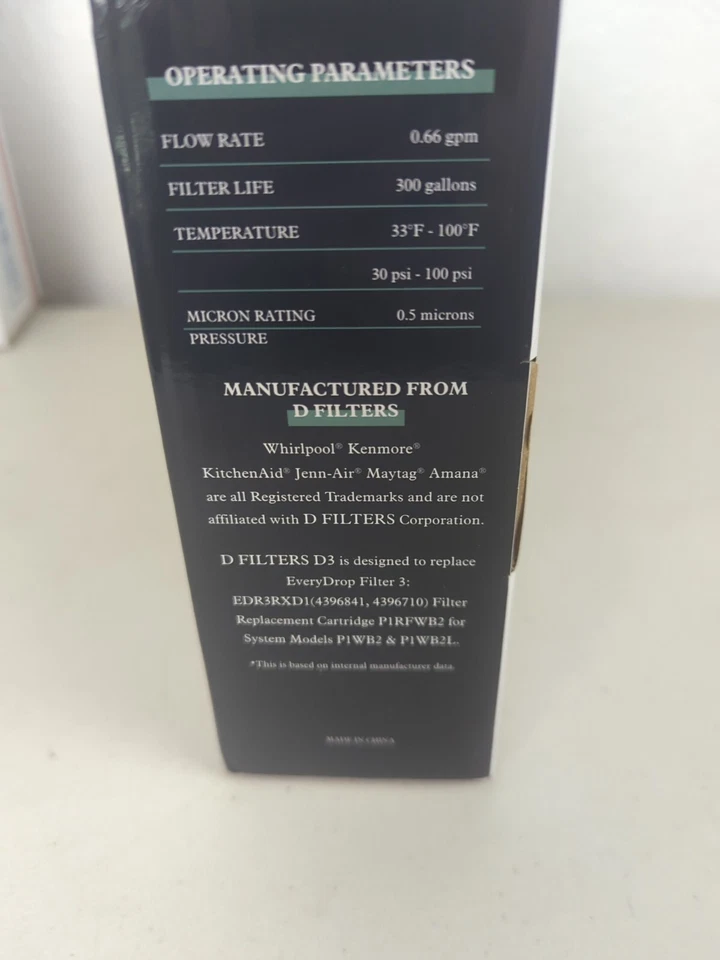 3 Replacement Filters Coach CF3 D3 Refrigerator Whirlpool brand new - Image 4 of 4