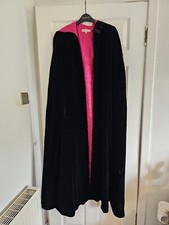 Laura Ashley Black Velvet And Hot Pink Lined Cloak
