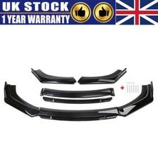 Universal Gloss Black Car Front Bumper Protector Splitter Lip Body Spoiler Kits