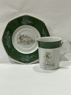 Tasse Et Soucoupe Hermès West Highland – Design Terrier Blanc, Porcelaine France