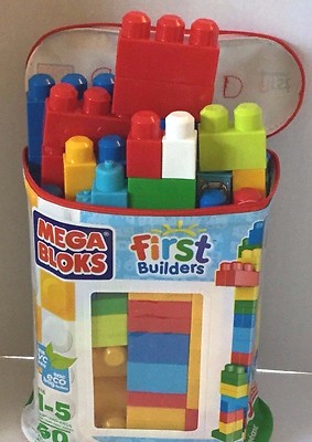 Mega Bloks Bag Over 60 Pcs First Builders Toddler Building Blocks Kids Toy  Age