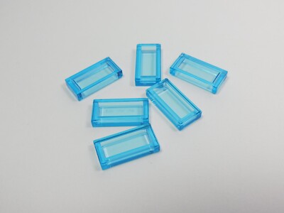 LEGO Lot of Trans Light Blue 1x2 Smooth Tiles Plates C8
