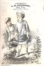 Victorian Trade Card T.H. Dinsmore Music Dealer Skowhegan Maine