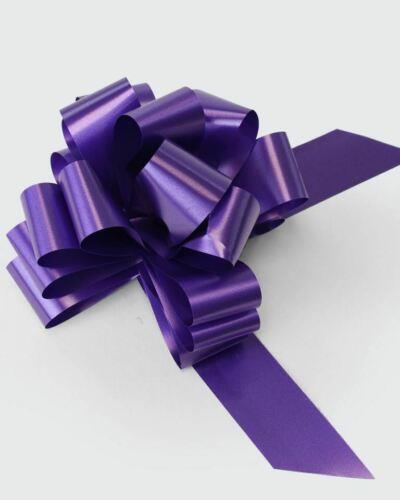 Large Pull Bows Ribbons Wrap Purple 50mm Satin Wedding Gifts Wrap Decoration 10
