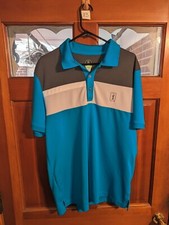 PGA Tour Pro Series Golf Shirt Mens XL Turquoise Short Sleeve Polo