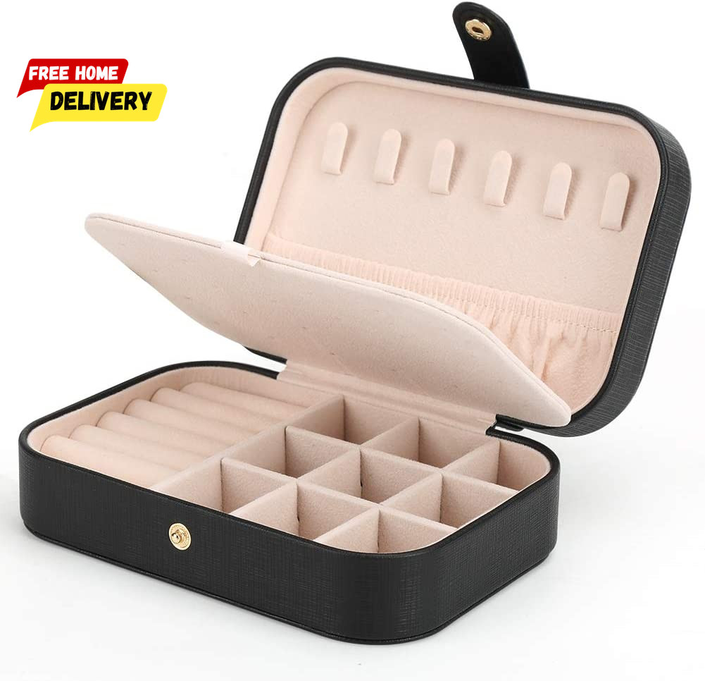 Small Jewelry Box Necklace Ring Storage Organizer Mini Jewelry Case Double Layer