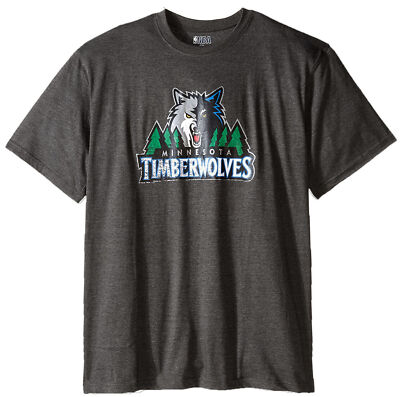 NBA Minnesota Timberwolves Basketball Men's Wolf Print T-Shirt, Charcoal, 3XL