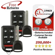 2 Remote Car Key for 2005-2010 Honda Odyssey 2006 2007 2008 2009