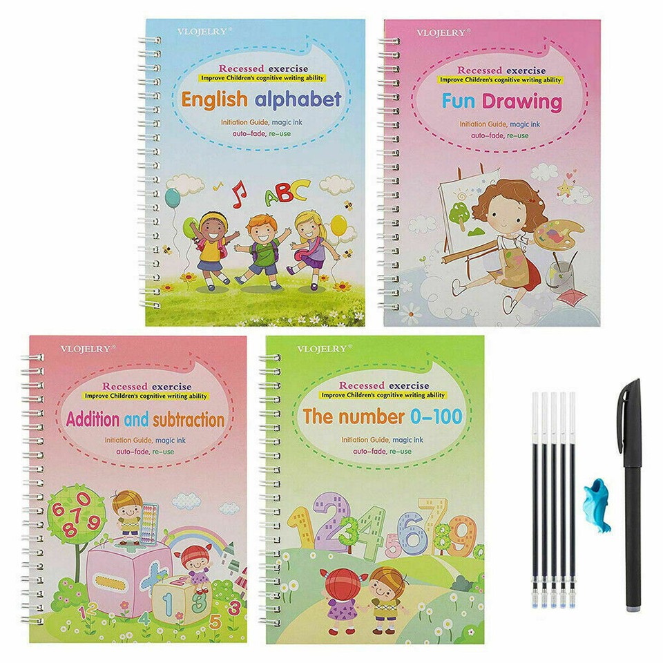 Magic Handwriting Copybook Set Reused Groove Practice Calligraphy Books ...