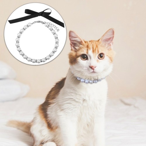 Boucle en métal Collier de chat Double tissu imprimé chaîne de cou pour