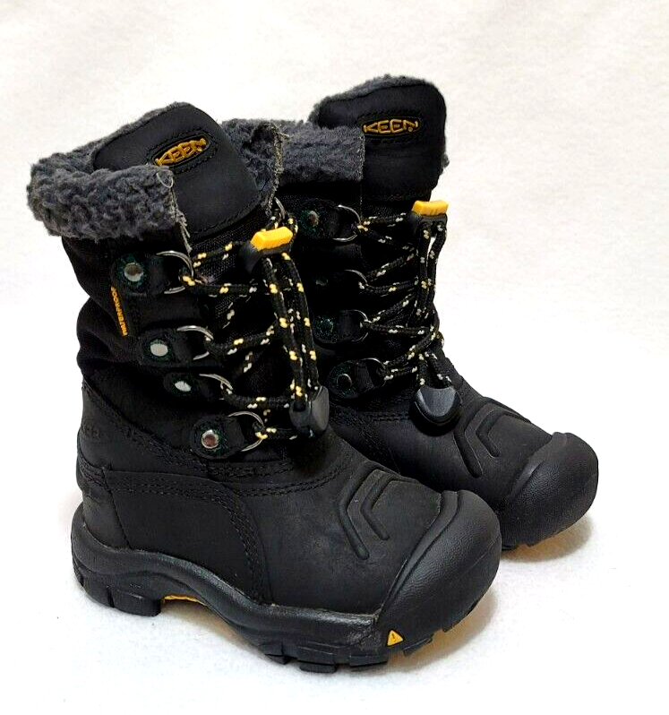 Keen Boys Basin Waterproof Black Snow Winter Boots Toddler Size US
