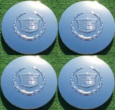Set Factory Cadillac Deville Center Caps DTS OEM GM Chrome Wheel DHS New 9594259