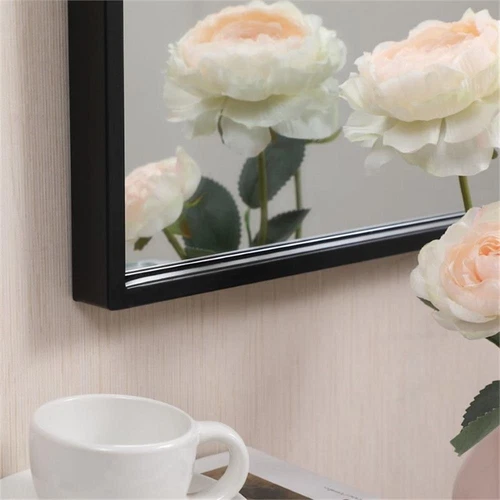 Elegant Decor Eternity 28" x 14" Modern Metal Frame Mirror in Black - Picture 8 of 8