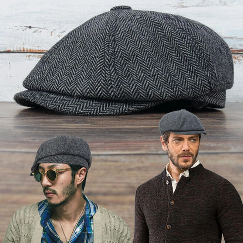✅Béret vintage chapeaux Peaky Blinders Style casquette à visière Hommes Femmes - Photo 4/4