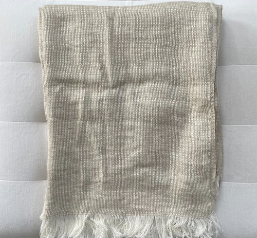 Restoration Hardware CRINKLE GAUZE Throw 52" x 70" Dune NWT - Picture 7 of 8