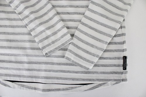 SCOTCH & SODA T-Shirt Women's XS Long Sleeve Striped White Logo - Picture 5 of 6