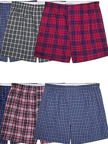 2 or 4 Fruit of the Loom Men's Tag-Free Boxer Underwear Shorts Pattern Woven - 第 1/4 張圖片