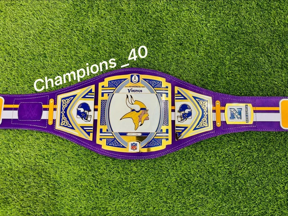 Cinto de título Minnesota Vikings NFL Super Bowl Championship tamanho adulto 2 mm latão - Imagem 2 de 4