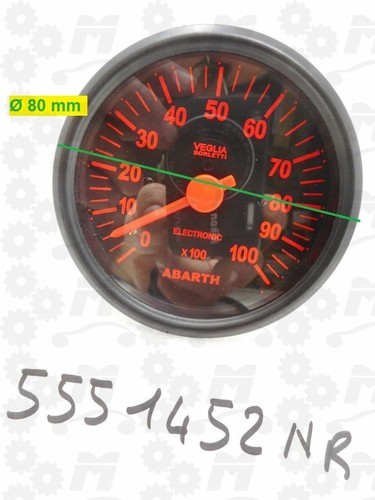 10,000Rpm Revometer Type: Abarth Round Black Background Numbers Orange ...