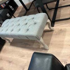 French Style Bench Antique Leg Furniture Shabby Chic Hallway Bedroom Window Seat