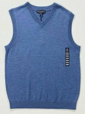 Hart Schaffner Marx Mens New 80 Pullover V-Neck Sweater Vest M Medium Blue NWT
