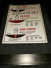 Deep Purple, Jaya, Hi-Five Rare Original Radio Promo Ad Framed!