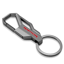 Ford F-150 Raptor Red Gunmetal Black Carabiner Snap Hook Metal Key Chain