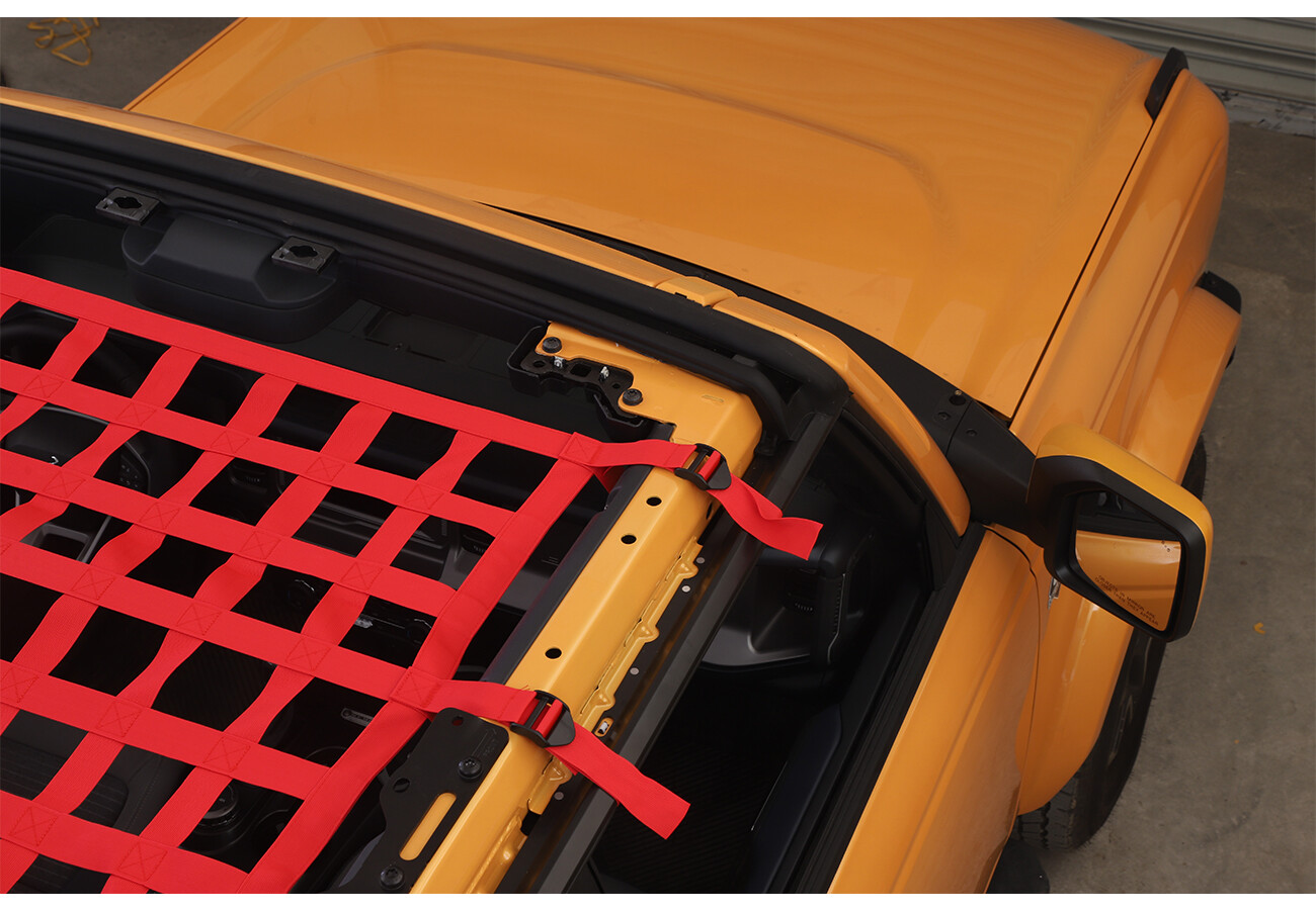 Rete Portaoggetti BULYZER Per Jeep Wrangler (1987-2024) – Amaca Da Tetto In Mesh Nero, Capacità 99,8 Kg