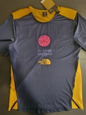 North Face Men's Trailwear Lost Coast T-shirt Small Blue/Yellow Active tee New