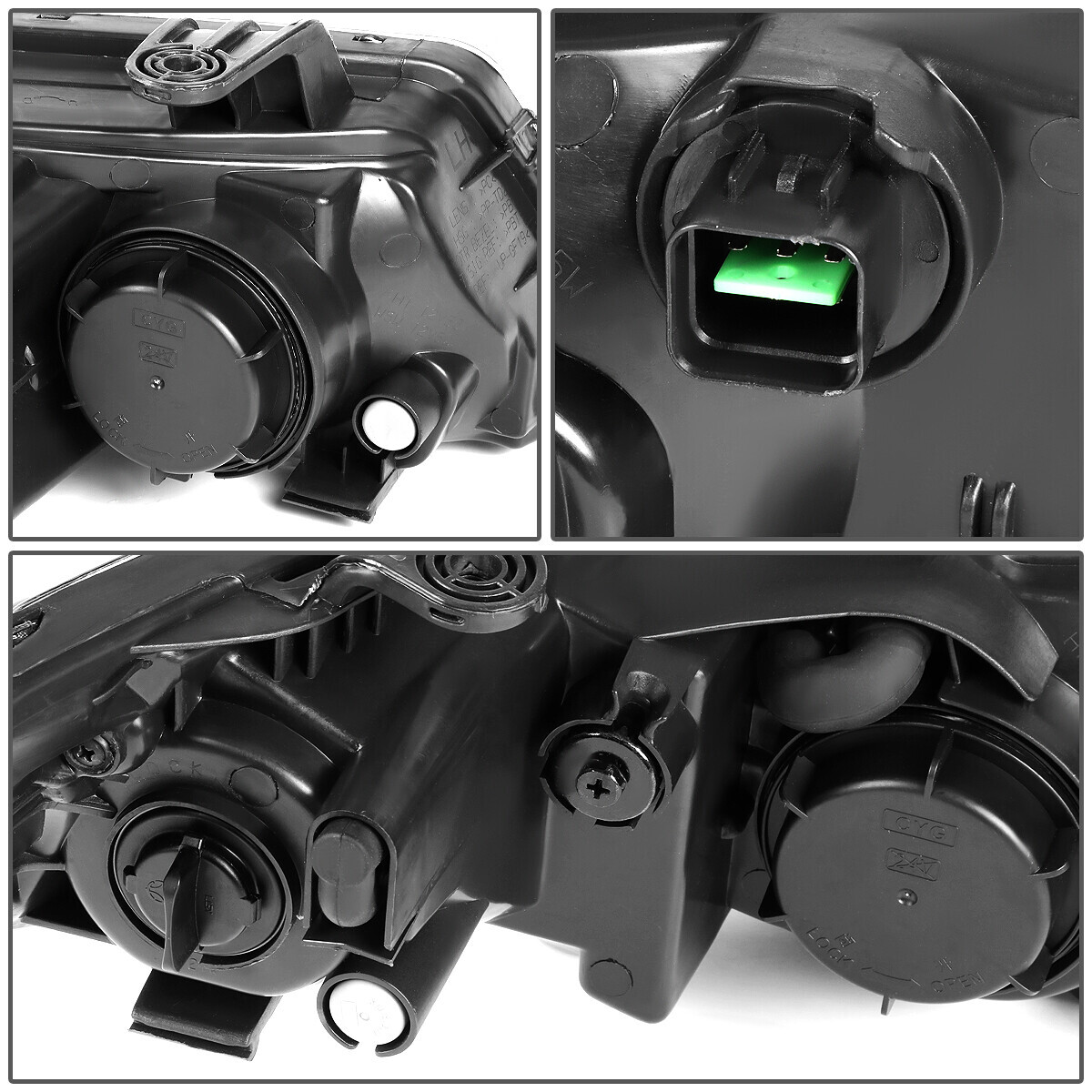 FOR 1013 FORTE KOUP BLACK HOUSING AMBER CORNER HEADLIGHT REPLACEMENT