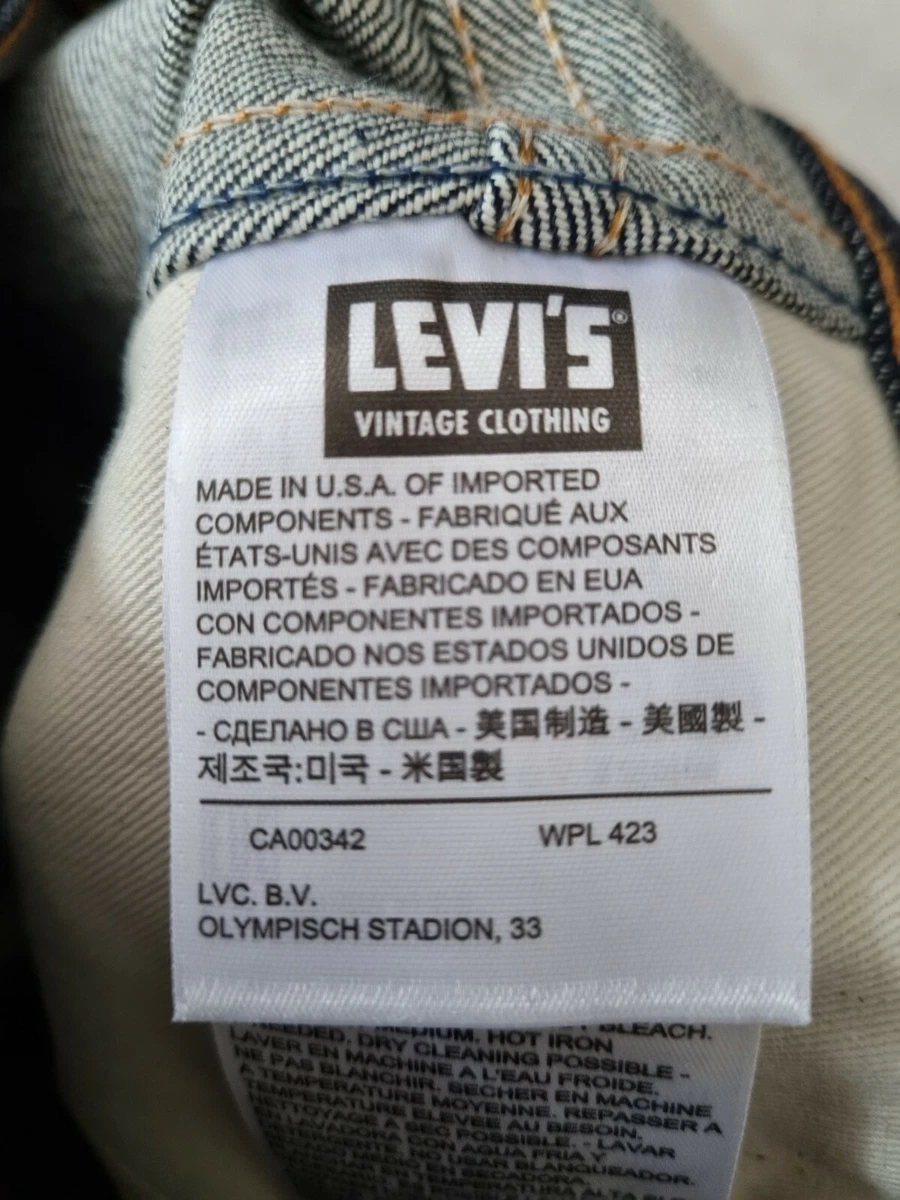 NWT LVC Levi's Vintage Clothing 1965 606 Super Slims W27L32 Big E USA MADE Rigid