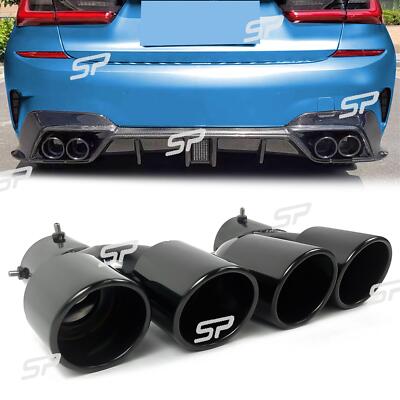 Black Exhaust Muffler Tips for BMW G20 M340i G42 M440i G23 G26 M220i ...