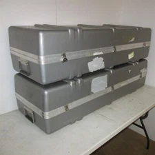 Trade Show Exhibit Hard Case 51x18x13 Silver Molded Plastic Display Goods