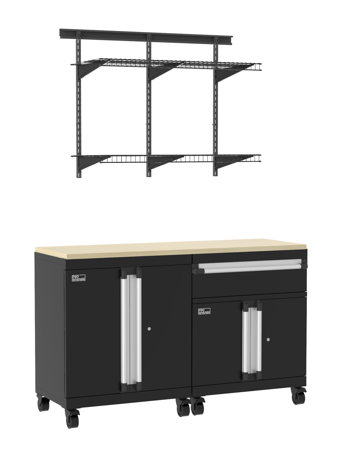 ClosetMaid PG4-5418 ProGarage 4 Piece Steel Storage Cabinet and - Black
