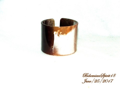 AWESOME VINTAGE INSPIRED WIDE TORTOISE CELLULOID PLASTIC CUFF BRACELET - Picture 2 of 5